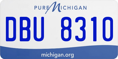 MI license plate DBU8310