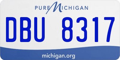 MI license plate DBU8317