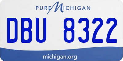 MI license plate DBU8322