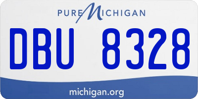 MI license plate DBU8328