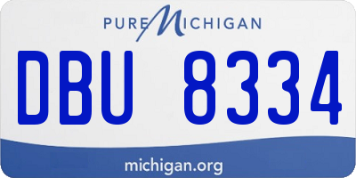 MI license plate DBU8334