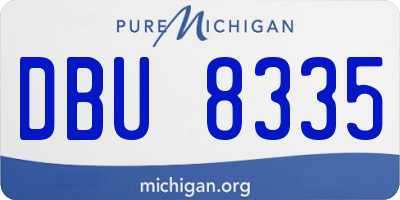 MI license plate DBU8335