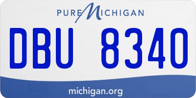 MI license plate DBU8340