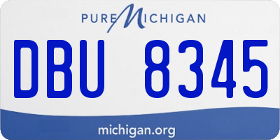 MI license plate DBU8345