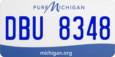 MI license plate DBU8348
