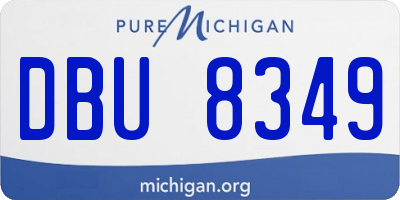 MI license plate DBU8349