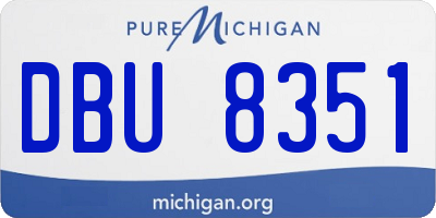 MI license plate DBU8351