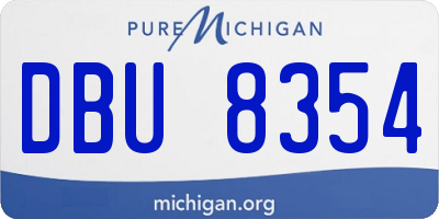 MI license plate DBU8354