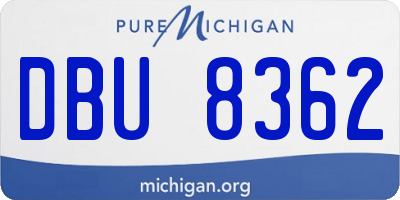 MI license plate DBU8362