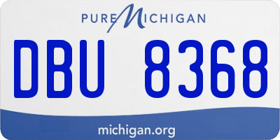 MI license plate DBU8368