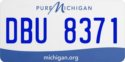 MI license plate DBU8371