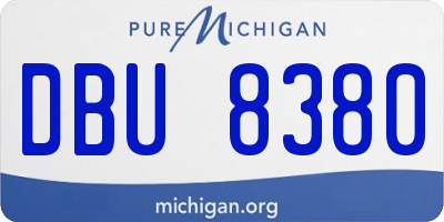 MI license plate DBU8380