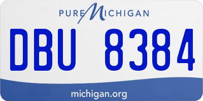 MI license plate DBU8384