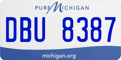 MI license plate DBU8387