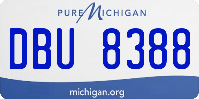 MI license plate DBU8388