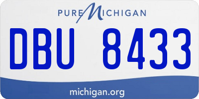 MI license plate DBU8433