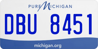 MI license plate DBU8451