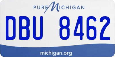 MI license plate DBU8462
