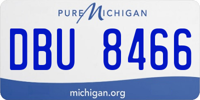 MI license plate DBU8466