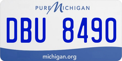 MI license plate DBU8490