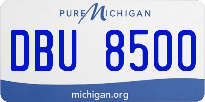 MI license plate DBU8500