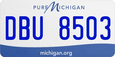 MI license plate DBU8503