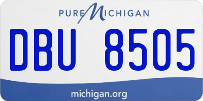 MI license plate DBU8505