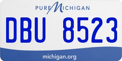MI license plate DBU8523