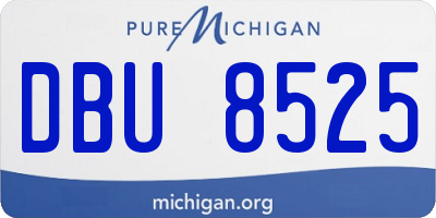 MI license plate DBU8525