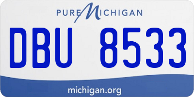 MI license plate DBU8533