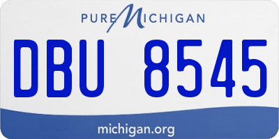 MI license plate DBU8545