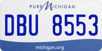 MI license plate DBU8553
