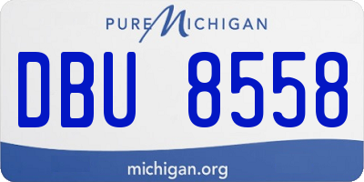 MI license plate DBU8558