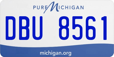 MI license plate DBU8561