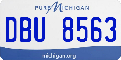MI license plate DBU8563