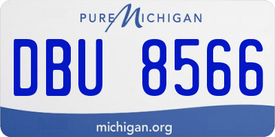 MI license plate DBU8566