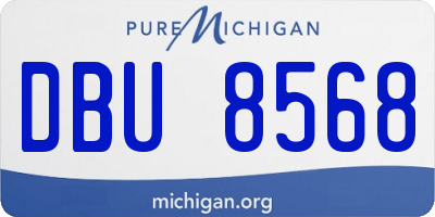 MI license plate DBU8568