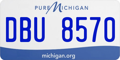 MI license plate DBU8570
