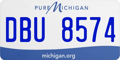 MI license plate DBU8574