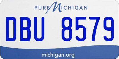 MI license plate DBU8579