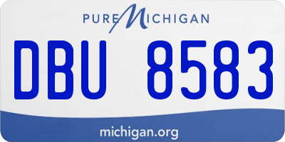 MI license plate DBU8583