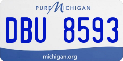 MI license plate DBU8593