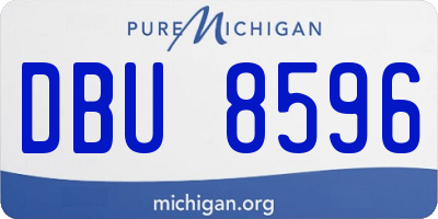 MI license plate DBU8596