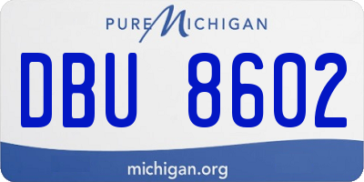 MI license plate DBU8602