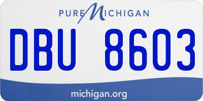 MI license plate DBU8603