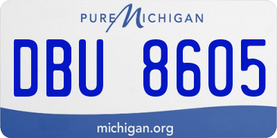 MI license plate DBU8605