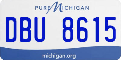 MI license plate DBU8615