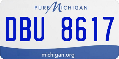 MI license plate DBU8617