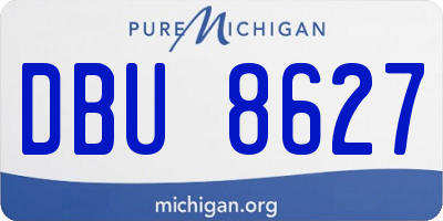 MI license plate DBU8627