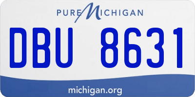 MI license plate DBU8631